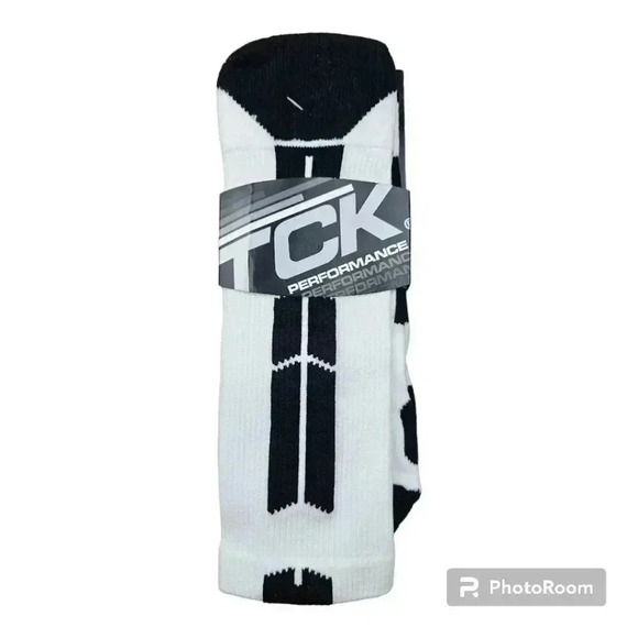 TCK Twin City Adult Crew Baseline Socks White & Black #BBPC3 XL NWT - Picture 2 of 6